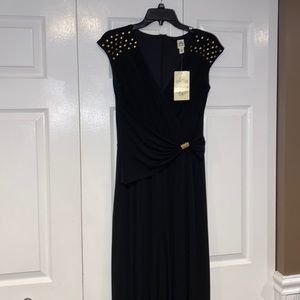 Sangria size 6 black jumpsuit w gold accents nwt